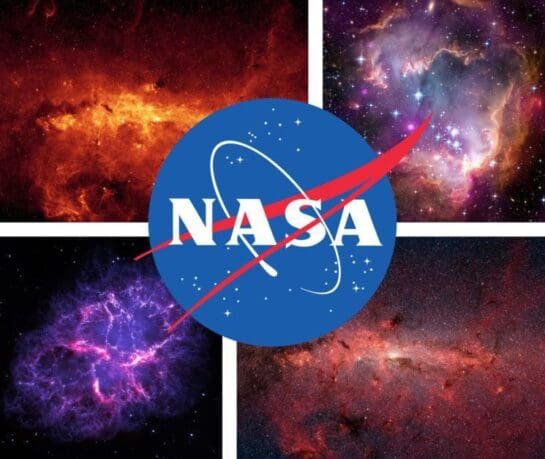 This is for pictures of different things in space, then it's the icon of NASA that's in the middle of these images.