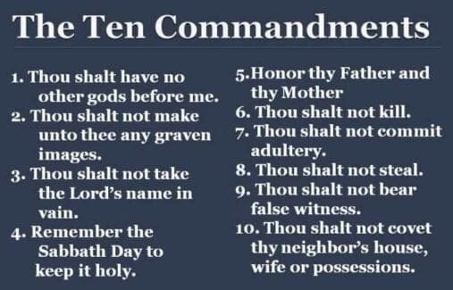 This has an image of the Ten Commandments.