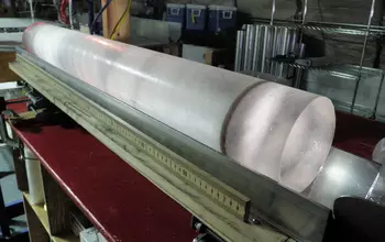 This is an image of a ice core. This ice core has rings which are called annual rings but that's not true. Ice cores do not get annual rings because ice is not a biological life form like a tree is that does get annual rings.